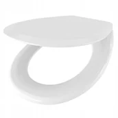 Deski sedesowe - Deska sedesowa toaletowa klozetowa WOLNOOPADAJĄCA biała twarda - miniaturka - grafika 1