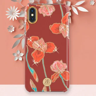 Kingxbar Blossom etui ozdobione oryginalnymi Kryształami Swarovskiego iPhone XS Max różowy - Etui i futerały do telefonów - miniaturka - grafika 7