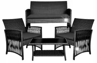 Meble ogrodowe - ZESTAW MEBLI OGRODOWYCH KOMPLET SOFA STOLIK FOTELE TECHNORATTAN MEBLE OGRÓD - miniaturka - grafika 1