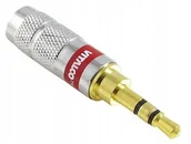 Złącza, przejściówki, adaptery - Wtyk jack 3.5mm stereo na kabel iphone chromowany - miniaturka - grafika 1