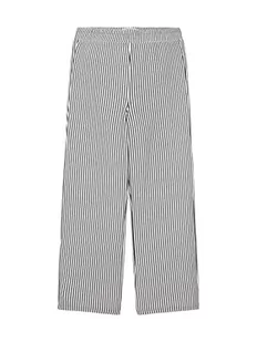 TOM TAILOR Spodnie dziewczęce z szerokimi nogawkami w paski, 31816 – pionowy, biały, niebieski pasek, 116/122 cm - Paski - miniaturka - grafika 1