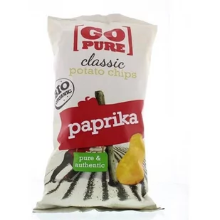 Go Pure CHIPSY O SMAKU PAPRYKOWYM BEZGLUTENOWE BIO 125 g - 8718781200251 - Zdrowa żywność - miniaturka - grafika 1