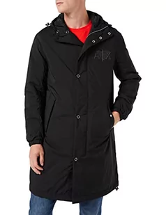 Armani Exchange Męska kurtka z nadrukiem z tyłu i z przodu, z kieszeniami maxi i regulowana, czarna, ekstra duża - Kurtki męskie - miniaturka - grafika 1