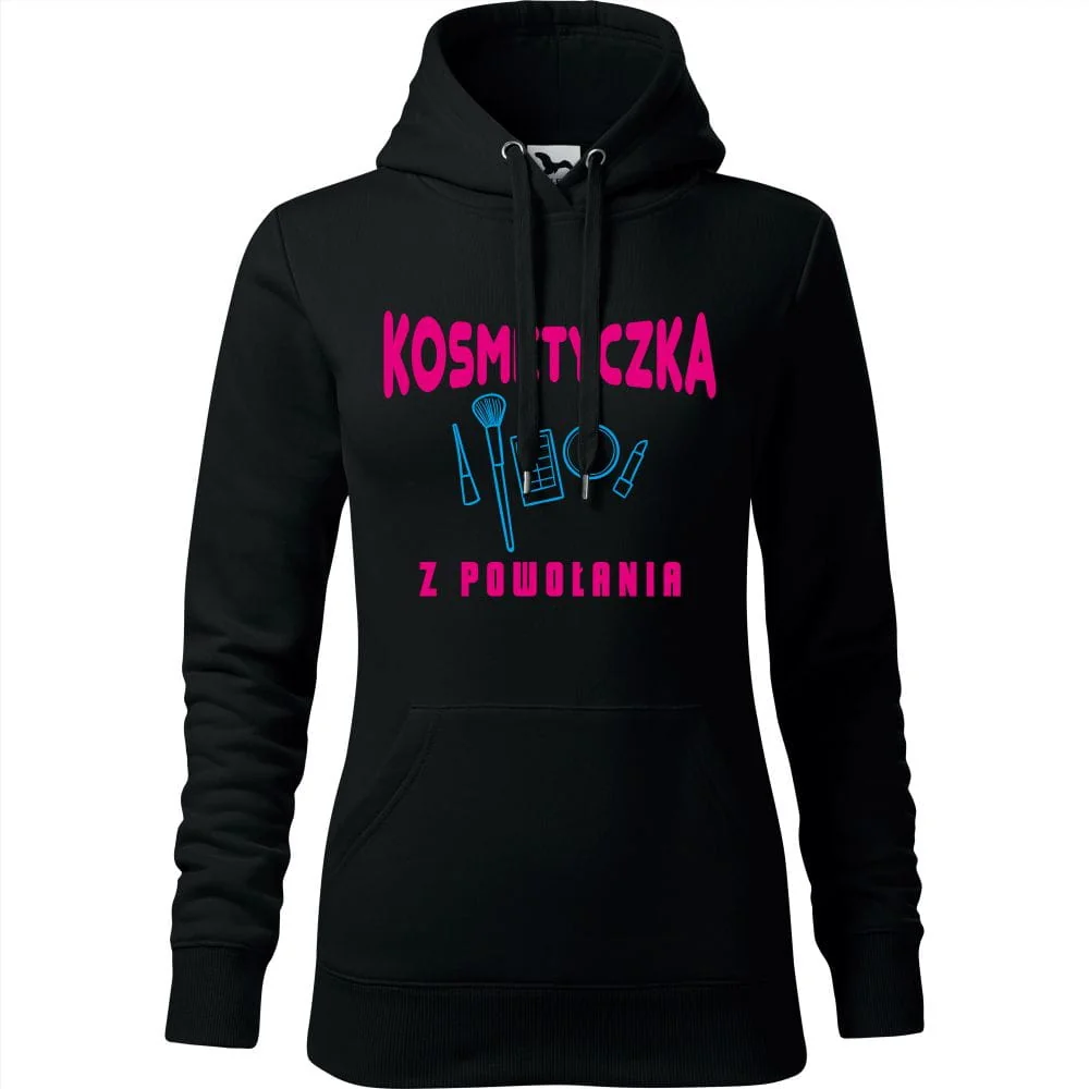 Damska Bluza Z Kapturem - Kosmetyczka Z Powołania Czarny L