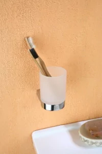 Blue Water DOR-97050 materiał mosiądz wykończenie chrom szkłanka wykonana z matowego szkła - Kubki na szczoteczki do zębów - miniaturka - grafika 1