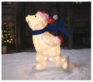Ozdoby bożonarodzeniowe - Figurka Świąteczna Miś na łyżwach 78 cm dekoracja Boże Narodzenie zima LED - miniaturka - grafika 1