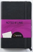 Notesy i bloczki - Antra Notes A6, linia, czarny z czarną gumką - miniaturka - grafika 1