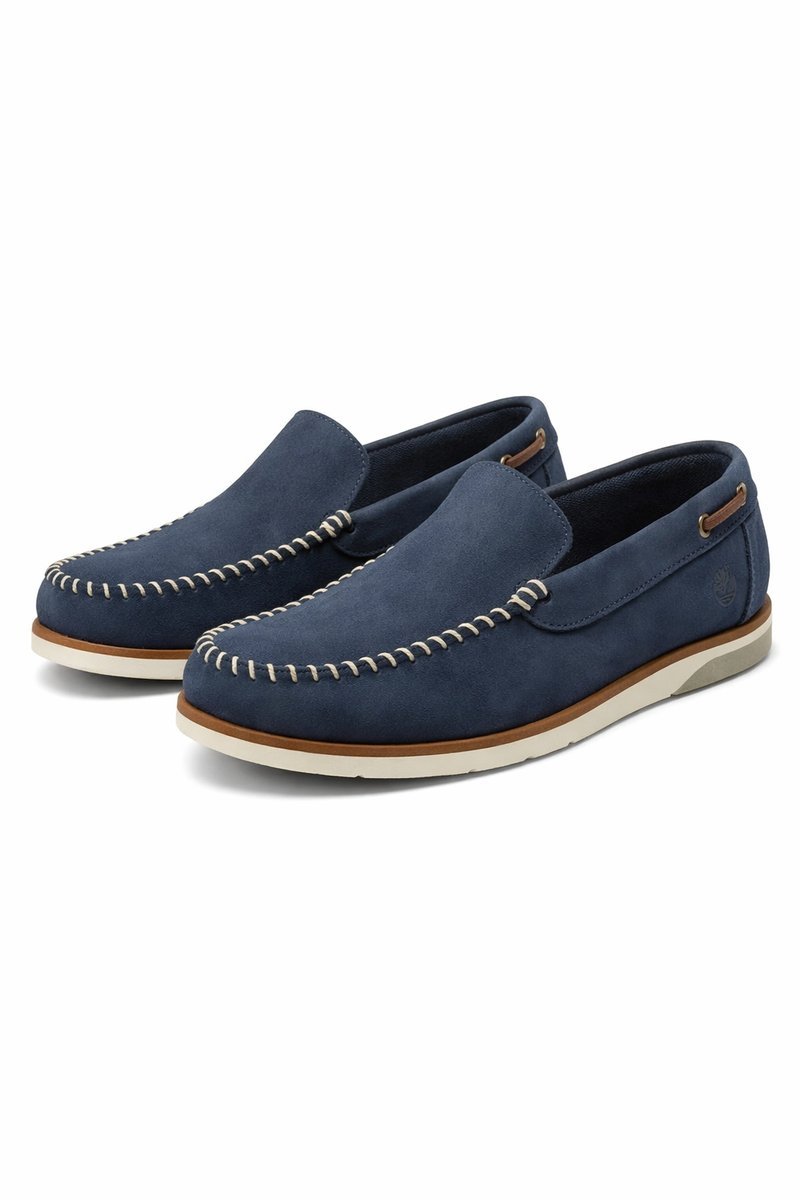 TIMBERLAND MOKASYNY MĘSKIE GRANATOWE SKÓRZANE Z KONTRASTOWYM SZWEM 41 1I3B