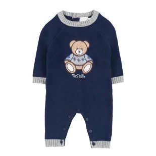 Nanan - Tutina In Filo Blu C/orsetto I24104 - Kombinezony dla dzieci - miniaturka - grafika 1