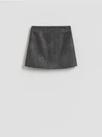 Spódnice - Reserved - Spódnica mini z wełną - jasnoszary - miniaturka - grafika 1