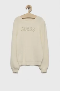 Swetry dla dziewczynek - Guess sweter dziecięcy kolor biały lekki - grafika 1