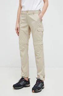 Columbia spodnie outdoorowe Silver Ridge Utility kolor beżowy fason cargo high waist - Spodnie sportowe damskie - miniaturka - grafika 1