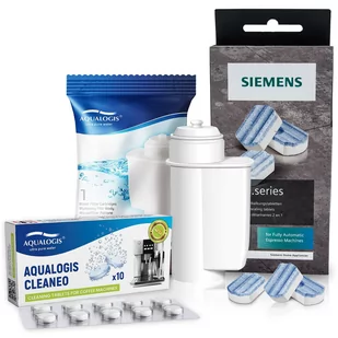Zestaw Siemens, Filtr Aqualogis AL-Inte, Siemens Odkamieniacz TZ80002, Cleaneo 10szt - Akcesoria i części do ekspresów do kawy - miniaturka - grafika 1