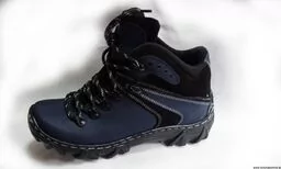 SKÓRZANE TREKINGI GRANATOWY WYGODNE 37 - Buty trekkingowe damskie - miniaturka - grafika 1