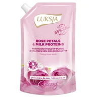 Mydła - Cussons Kremowe mydło w płynie Lukcja Creamy Rose Petal and Milk Proteins opakowanie uzupełniające 400 ml - miniaturka - grafika 1