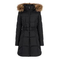 Płaszcze damskie - Damski Płaszcz ocieplany GUESS NEW OLGA MEDIUM REAL DOWN W4BL40WEX52-JBLK – Czarny - miniaturka - grafika 1