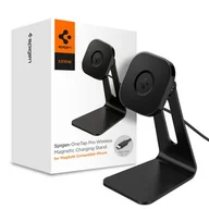 Akcesoria do tabletów i e-booków - Spigen PODSTAWKA Z ŁADOWARKĄ QI S310W ONETAP MAGNETIC MAGSAFE WIRELESS CHARGER 7.5W BLACK ACH02574 - miniaturka - grafika 1
