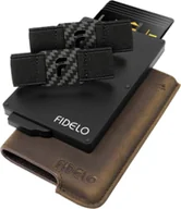 Portfele - PORTFEL MĘSKI FIDELO SKÓRZANY BRĄZOWY ETUI NA KARTY KLIPSY BLOKADA RFID - miniaturka - grafika 1