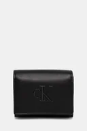 Portfele - Calvin Klein portfel damski kolor czarny LV04F1047G - miniaturka - grafika 1
