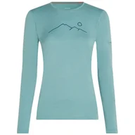 Koszulki sportowe damskie - Damska koszulka Icebreaker Women Merino 200 Oasis LS Crewe Rainer Ridge Rozmiar: S / Kolor: jasnoniebieski - miniaturka - grafika 1