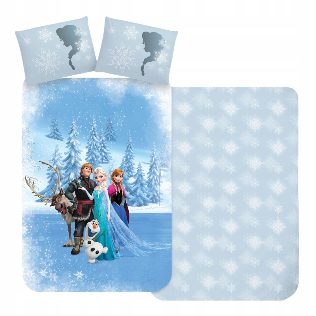 Komplet Pościeli Frozen Bawełnianej 150x210 50x60 Kraina Lodu Dziecięcy