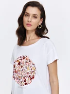 Koszulki i topy damskie - T-shirt damski biały - SPO6295BI t-shirt krótki rękaw - TOP SECRET - Odzieżowy sklep internetowy TOP SECRET - miniaturka - grafika 1