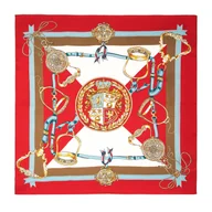 Apaszki i szaliki męskie - Damska apaszka jedwabna wzorzysta - miniaturka - grafika 1