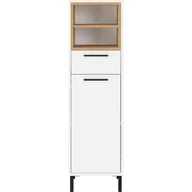 Szafki łazienkowe - Biała wysoka szafka łazienkowa w dekorze dębu 34x118 cm Loria – Germania - miniaturka - grafika 1
