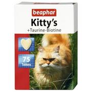 Suplementy i witaminy dla kotów - Beaphar Kittys Taurine + Biotine tabletki witaminowe 75szt 13466 - miniaturka - grafika 1