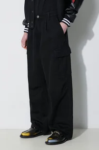 Alpha Industries spodnie bawełniane Aircraft kolor czarny w fasonie cargo 146200 - Spodnie męskie - miniaturka - grafika 1