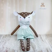 Maskotki i pluszaki - Sarenka Maks przytulanka w spodenkach miętowych w białe kwiatuszki - miniaturka - grafika 1