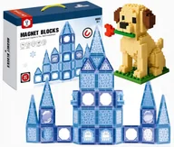 Klocki - KLOCKI MAGNETYCZNE KONSTRUKCYJNE ZESTAW 3D EDUKACYJNE DUŻE 62 el 112A + GR - miniaturka - grafika 1