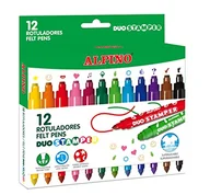 Przybory szkolne - Flamastry Alpino dwustronne DUO          STEMPELKI 12szt. - miniaturka - grafika 1