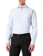 Koszule męskie - Seidensticker Męska koszula biznesowa, bez fiszbinów, krój prosty, krój regularny, długi rękaw, kołnierzyk typu kent, w paski, kieszeń na piersi, 100% bawełna, niebieski (jasnoniebieski 11), 39 - miniaturka - grafika 1