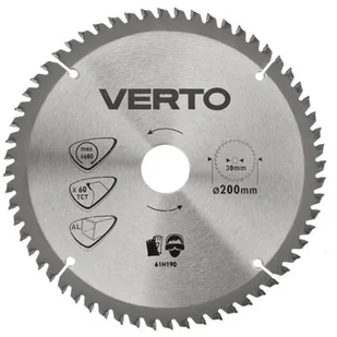Verto Tarcza do aluminium widiowa 200x30 60 zębów 61H190 - Tarcze do pił - miniaturka - grafika 1