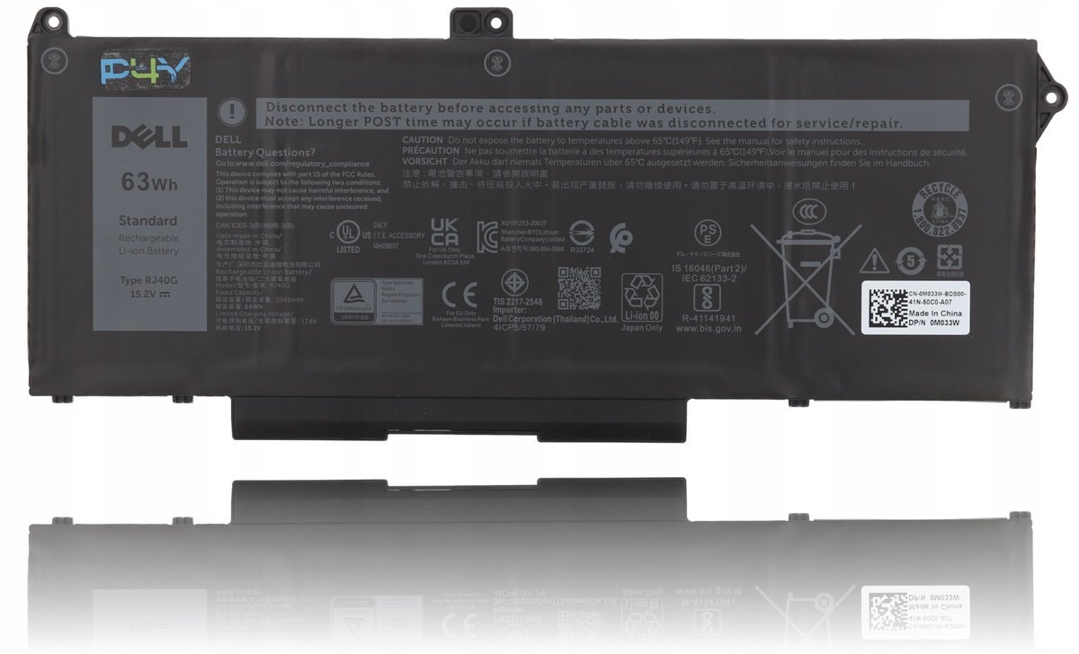 Oryginalna Bateria Dell 63Wh 4C RJ40G M033W 1K2CF