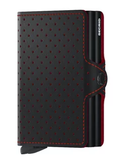 Portfele - Portfel kieszonkowy RFID Secrid Twinwallet Perforated - black / red - grafika 1