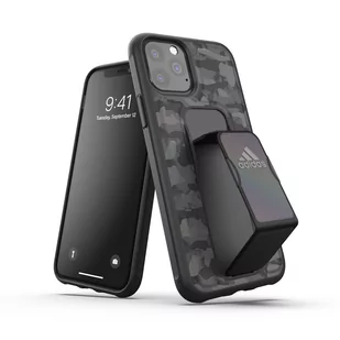 Adidas Sports kompatybilny z etui iPhone 11 Pro, uchwyt uchwyt stojak, ochronna osłona telefonu - kamuflażowa czarna iP11Pro07191801 - Etui i futerały do telefonów - miniaturka - grafika 1