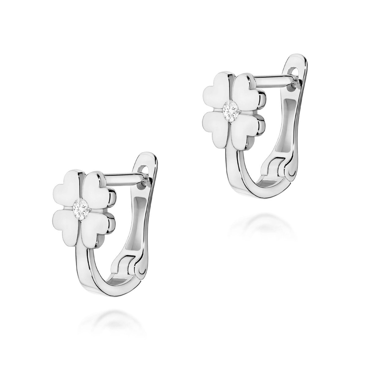 Złote kolczyki Diament 2 x 0,03ct białe złoto pr. 585
