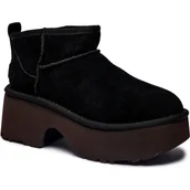 Śniegowce damskie - UGG Skórzane śniegowce Classic Ultra Mini New Heights | z dodatkiem wełny - miniaturka - grafika 1