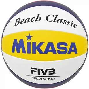 Piłka siatkowa plażowa Mikasa Beach Classic biało-żółto-niebieska BV551C-WYBR - Siatkówka - miniaturka - grafika 1