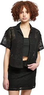 Koszule damskie - Urban Classics Damska koszula Crochet Lace Resort, czarny, 4XL - grafika 1