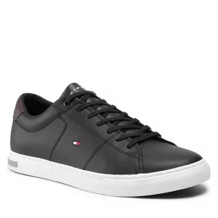 Baleriny - Sneakersy TOMMY HILFIGER - Essential Leather Detail Vulc FM0FM04047 Black BDS - grafika 1