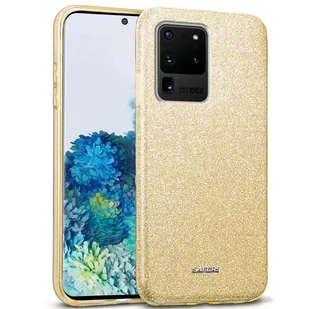 Etui na telefon komórkowy Samsung Galaxy S20 Ultra brokatowe etui ochronne TPU, złote - Etui i futerały do telefonów - miniaturka - grafika 1