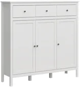 Komody - Biała Wysoka Komoda Z 3 Szufladami I 3 Szafkami T7-G96 - miniaturka - grafika 1