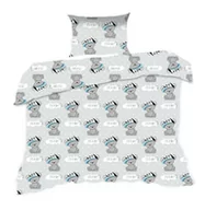 Pościel dla dzieci - Pościel 100x135 misie szara niebieska Kids z poszewką 40x60 - miniaturka - grafika 1