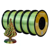 Filamenty i akcesoria do drukarek 3D - filament do drukarek 3D, jedwabiste wykończenie, opcja trójkolorowa, czerwony żółty niebieski - miniaturka - grafika 1