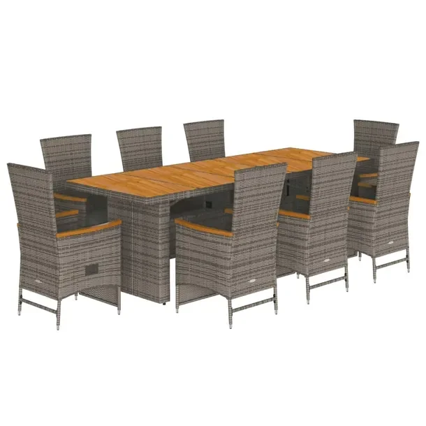 Zestaw mebli ogrodowych RATTAN PE, kolor szary, 240x90x75 cm