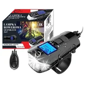 Lampki rowerowe - Licznik Rowerowy Lampka Na Rower LCD Klakson 3w1 - miniaturka - grafika 1