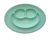 Miseczki i talerzyki dla dzieci - Bi-bi silikonowy talerzyk z podkładką miętowy - miniaturka - grafika 1
